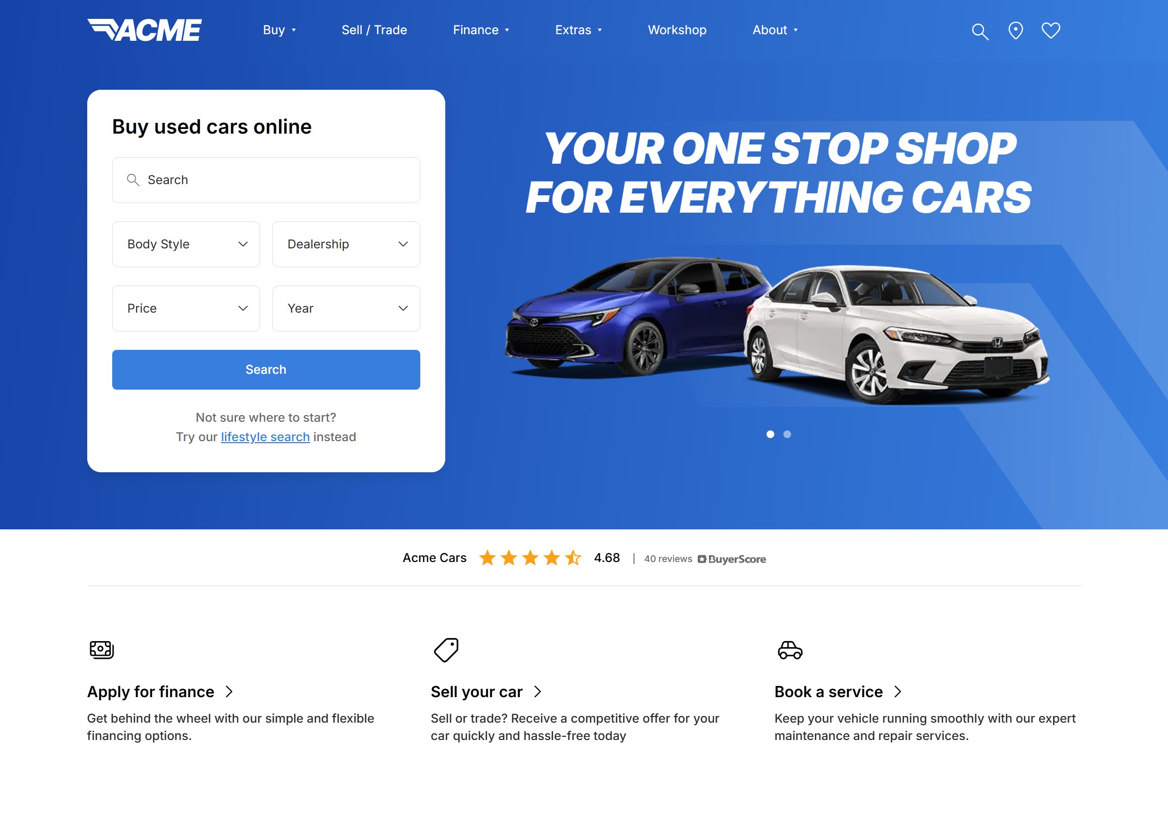 Acme Cars Hero Image