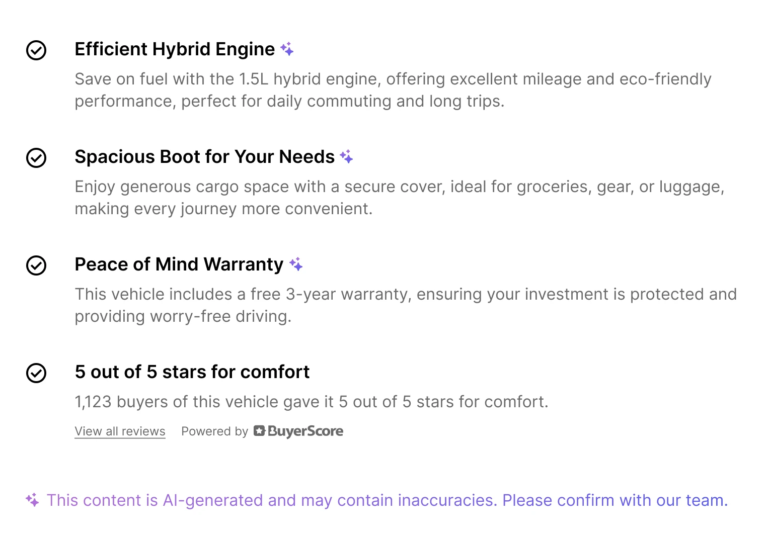 Acme Cars AI Summary