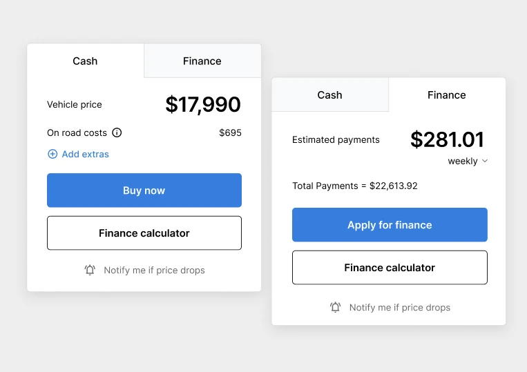 Acme Cars Pricing Toggle