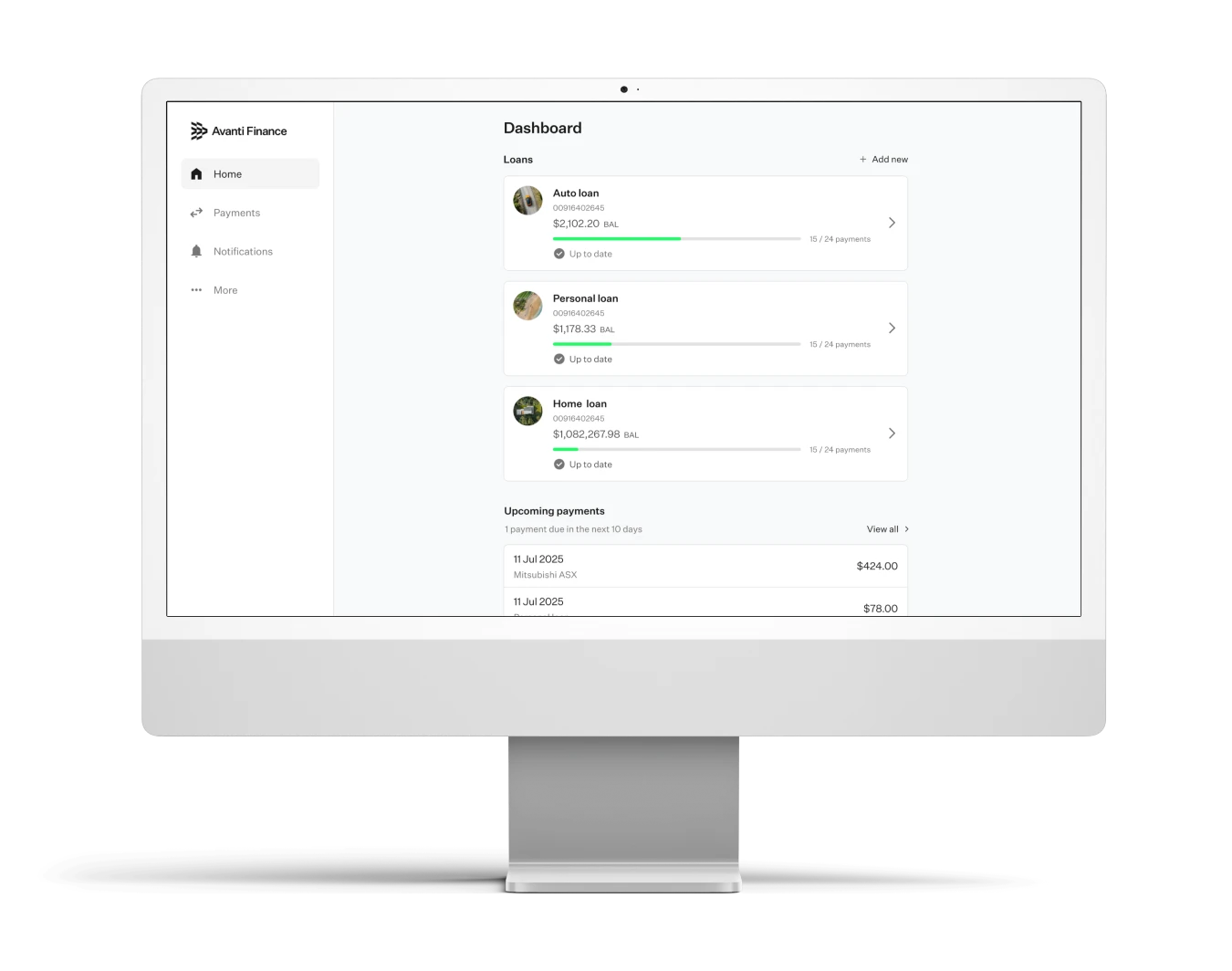 Avanti Finance App preview