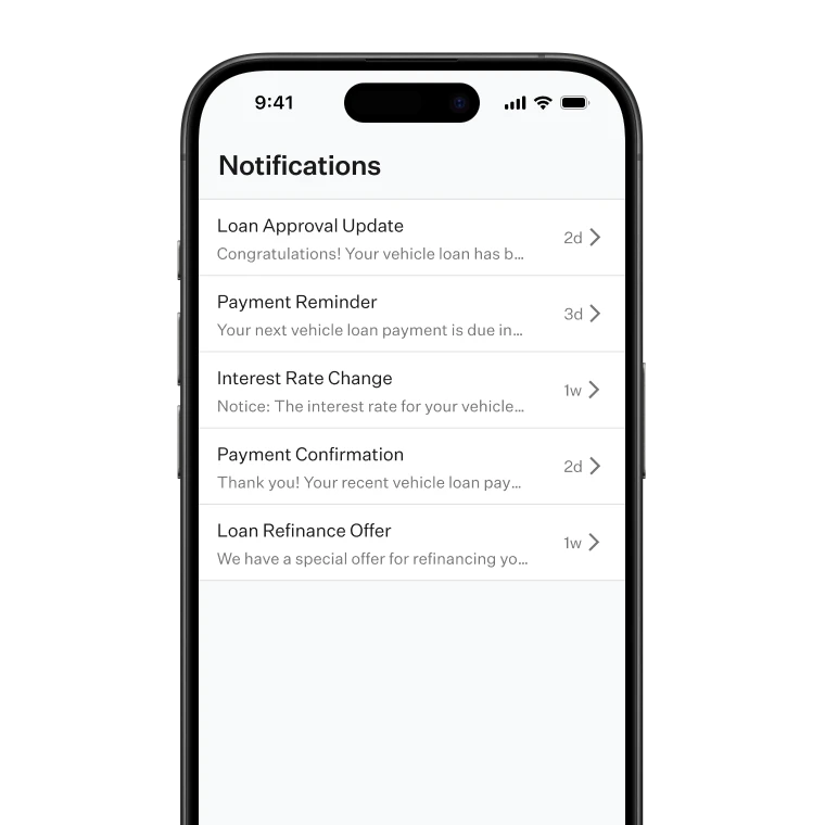Avanti notifications